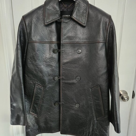COACH Leather Peacoat Size M (Oversized) - Picture 14 of 15